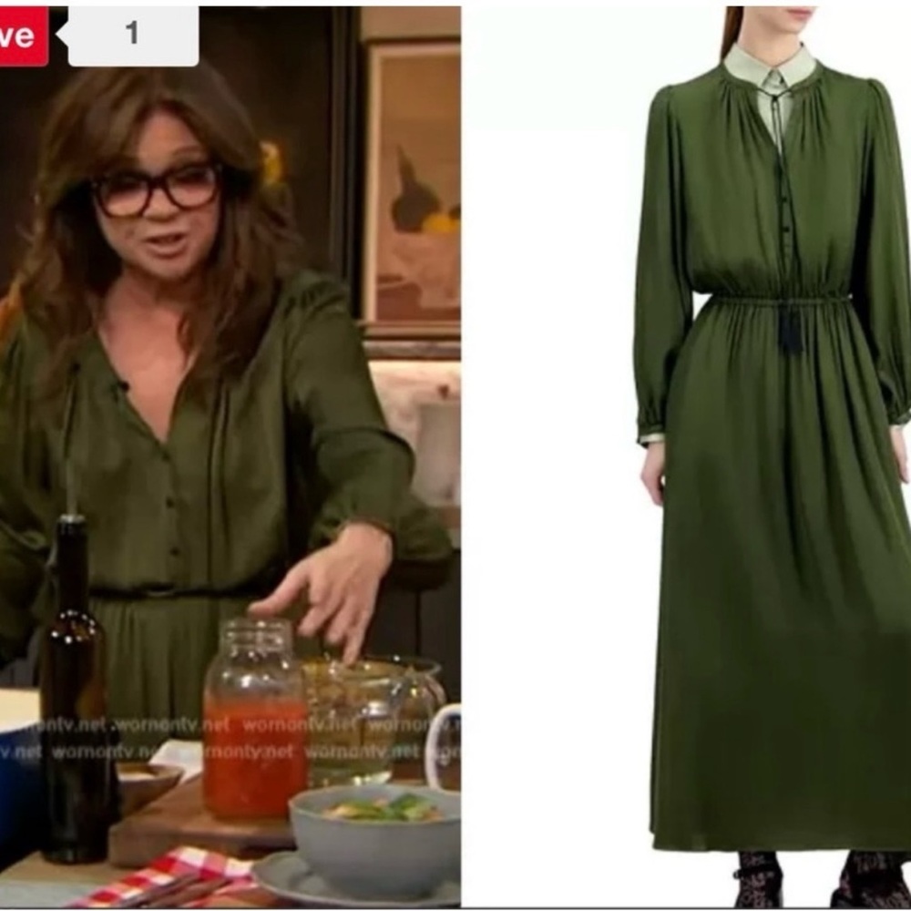 The Kooples Maxi Dress Army green color. Viscose. Retail $365 - Picture 2 of 6